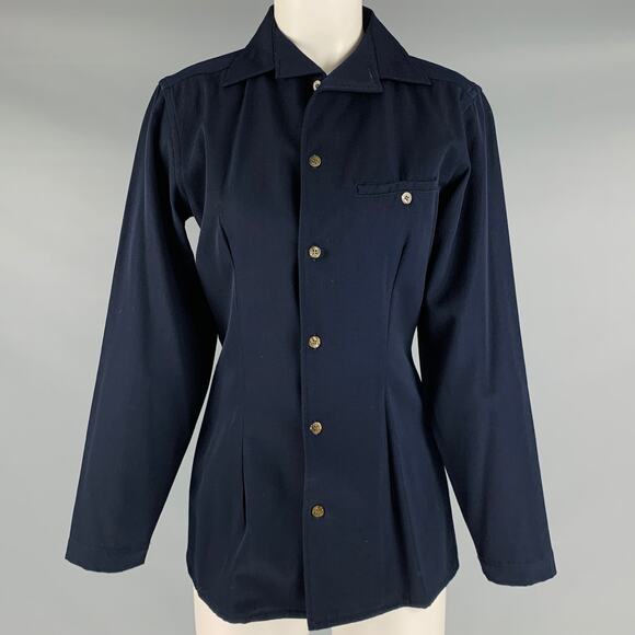 COMME des GARCONS Size S Navy Twill Buttoned Shirt - Picture 1 of 8